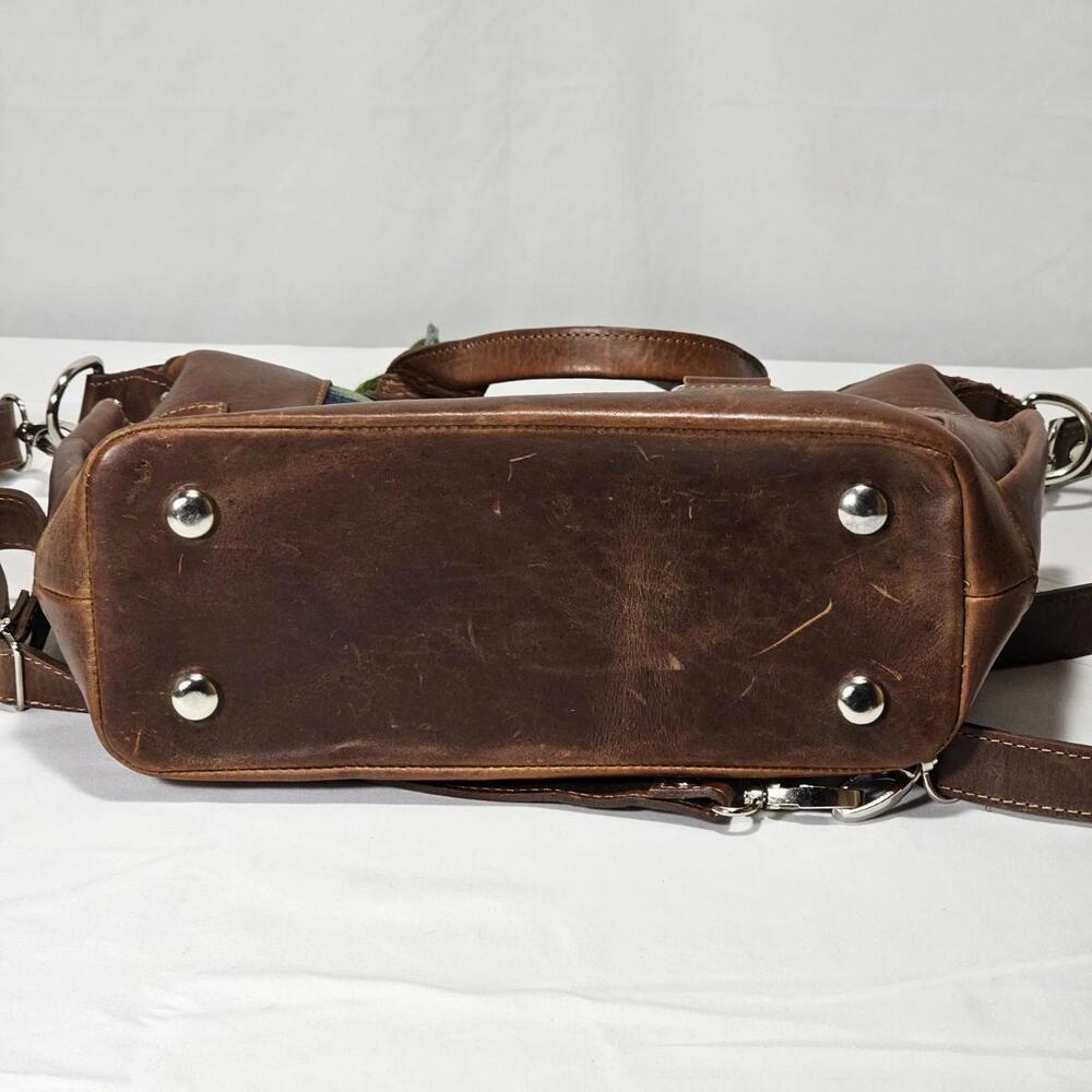 Mini Aria Convertible Day Bag Shoulder Or Backpack Brown Leather And Canvas - Picture 3 of 15